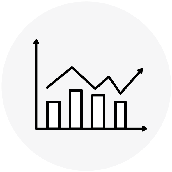 Abbildung eines Diagramms mit steigendem Graph